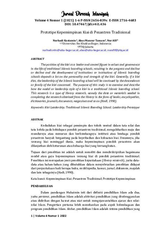 Prototipe Kepemimpinan Kiai di Pesantren Tradisional.pdf