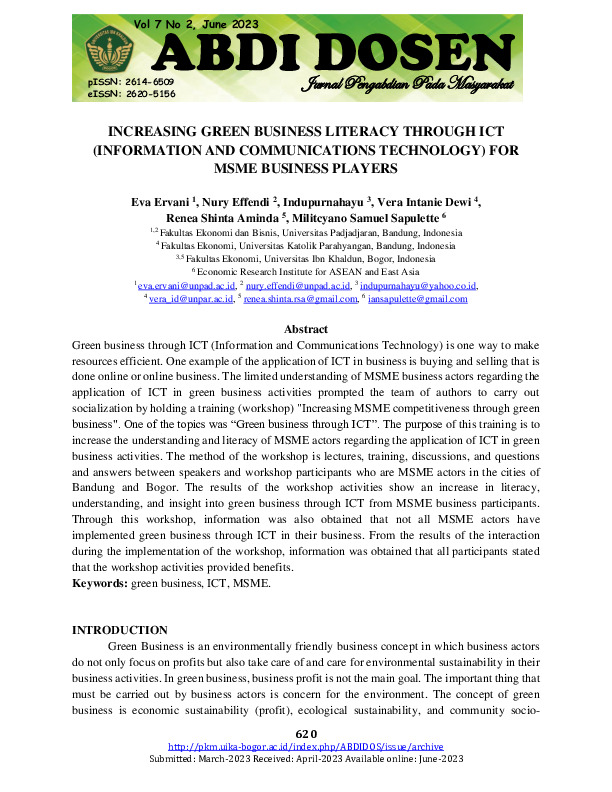INCREASING GREEN BUSINESS LITERACY THROUGH ICT (INFORMATION AND COMMUNICATIONS TECHNOLOGY) FOR MSME BUSINESS PLAYERS.pdf