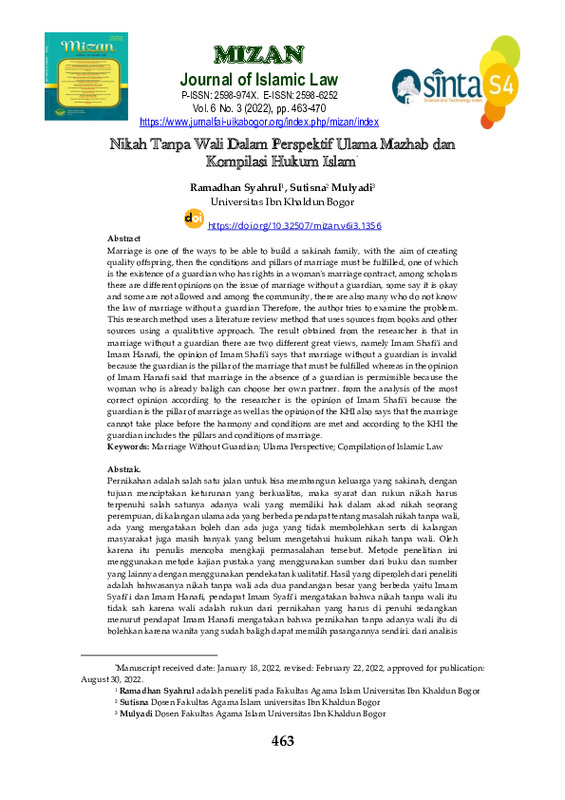 Nikah Tanpa Wali Dalam Perspektif Ulama Mazhab Dan Kompilasi Hukum Islam.pdf