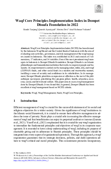 Waqf Core Principles Implementation Index in Dompet Dhuafa Foundation in 2022.pdf