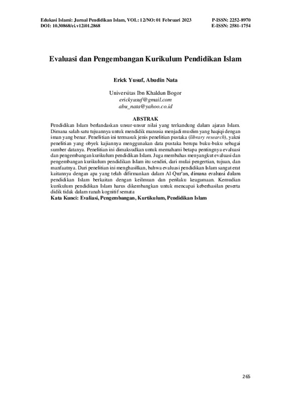 Evaluasi dan Pengembangan Kurikulum Pendidikan Islam.pdf