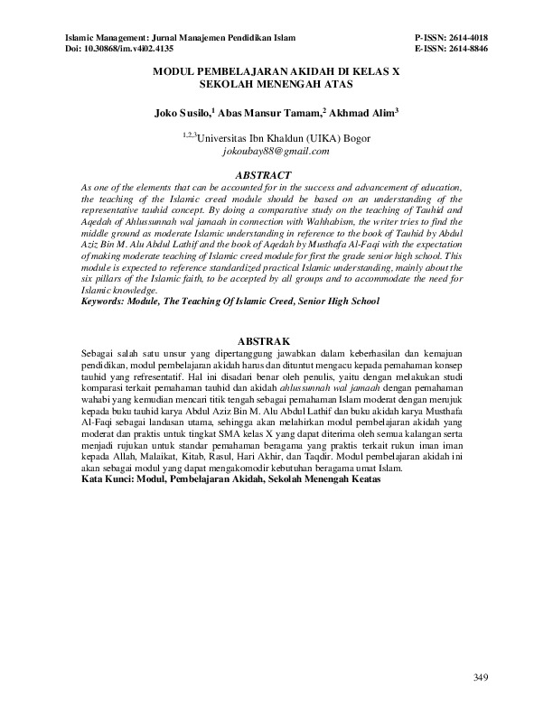 Modul Pembelajaran Akidah Di Kelas X Sekolah Menengah Atas.pdf