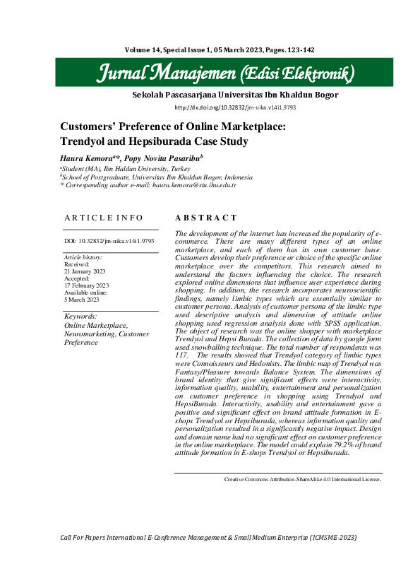Customers' Preference of Online Marketplace Trendyol and Hepsiburada Case Study.pdf