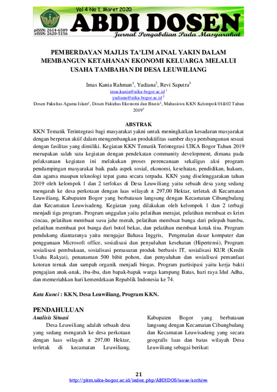 PEMBERDAYAN MAJLIS TA’LIM AINAL YAKIN DALAM MEMBANGUN KETAHANAN EKONOMI KELUARGA MELALUI USAHA TAMBAHAN DI DESA LEUWILIANG.pdf