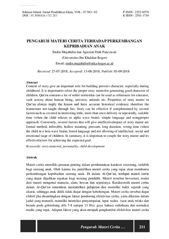 Pengaruh materi cerita terhadap perkembangan kepribadian anak.pdf