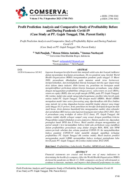 Profit Prediction Analysis and Comparative Study of Profitability Before and During Pandemic Covid-19 (Case Study at PT. Gajah Tunggal, Tbk. Parent Entity).pdf Profit Prediction Analysis and Comparative Study of Profitability Before and During Pandemic Covid-19 (Case Study at PT. Gajah Tunggal, Tbk. Parent Entity).pdf