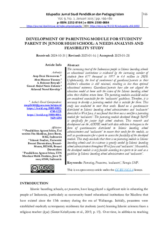 DEVELOPMENT OF PARENTING MODULE FOR STUDENTS'PARENT IN JUNIOR HIGH SCHOOL A NEEDS ANALYSIS AND FEASIBILITY STUDY.pdf