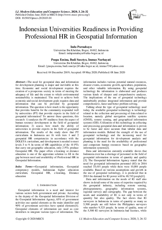 Indonesian Universities Readiness in Providing Professional HR in Geospatial Information.pdf Indonesian Universities Readiness in Providing Professional HR in Geospatial Information.pdf