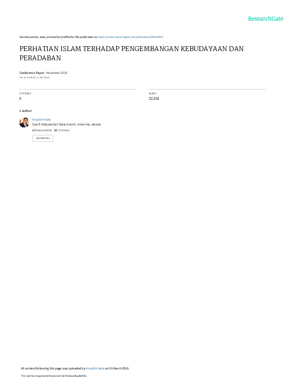 Perhatian Islam Terhadap Pengembangan Kebudayaan dan Peradaban.pdf