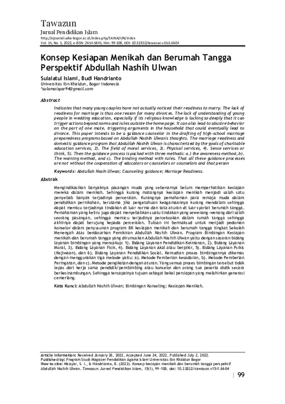 Konsep kesiapan menikah dan berumah tangga perspektif Abdullah Nashih Ulwan.pdf
