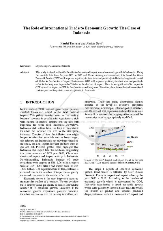 The Role of International Trade to Economic Growth The Case of Indonesia.pdf The Role of International Trade to Economic Growth The Case of Indonesia.pdf