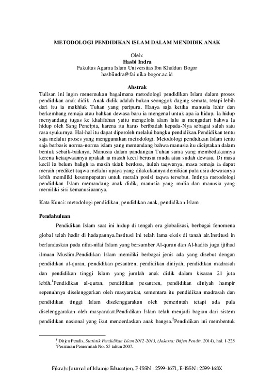 Metodologi Pendidikan Islam Dalam Mendidik Anak.pdf Metodologi Pendidikan Islam Dalam Mendidik Anak.pdf