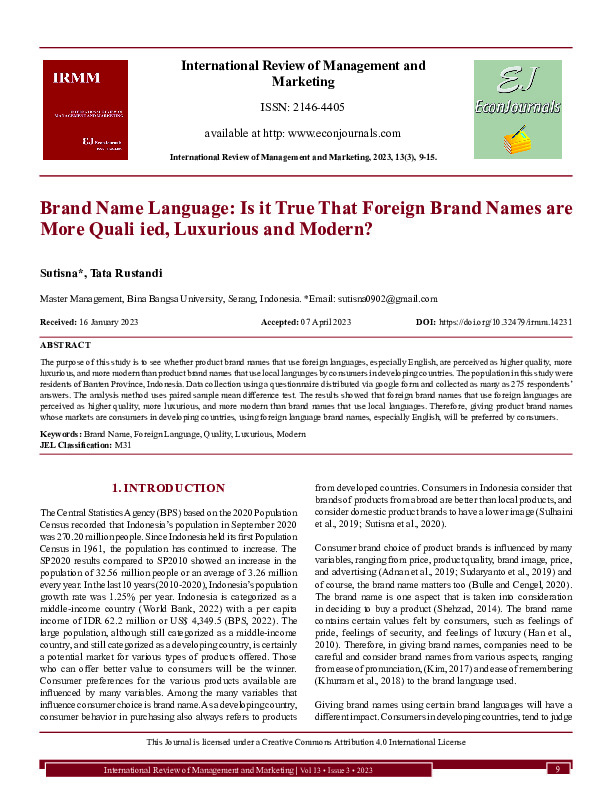 Brand name language is it true that foreign brand names are more qualified, luxurious and modern.pdf