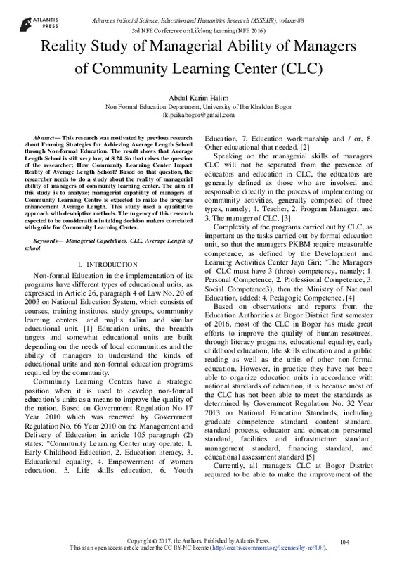 Reality Study of Managerial Ability of Managers of Community Learning Center (CLC).pdf