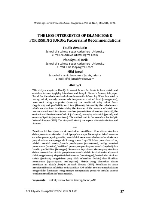 The Less-Interrested of Islamic Bank for Issuing Sukuk Factors and Recommendations.pdf