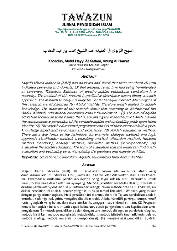 Al-Manhaj al-Tarbawi fii al-Aqidah 'inda al-Syaikh Muhammad bin Abdul Wahab (Konsep Pendidikan Akidah Perspektif Muhammad bin Abdul Wahab).pdf