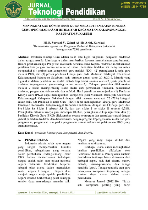 MENINGKATKAN KOMPETENSI GURU MELALUI PENILAIAN KINERJA GURU (PKG) MADRASAH IBTIDAIYAH KECAMATAN KALAPANUNGGAL KABUPATEN SUKABUMI.pdf