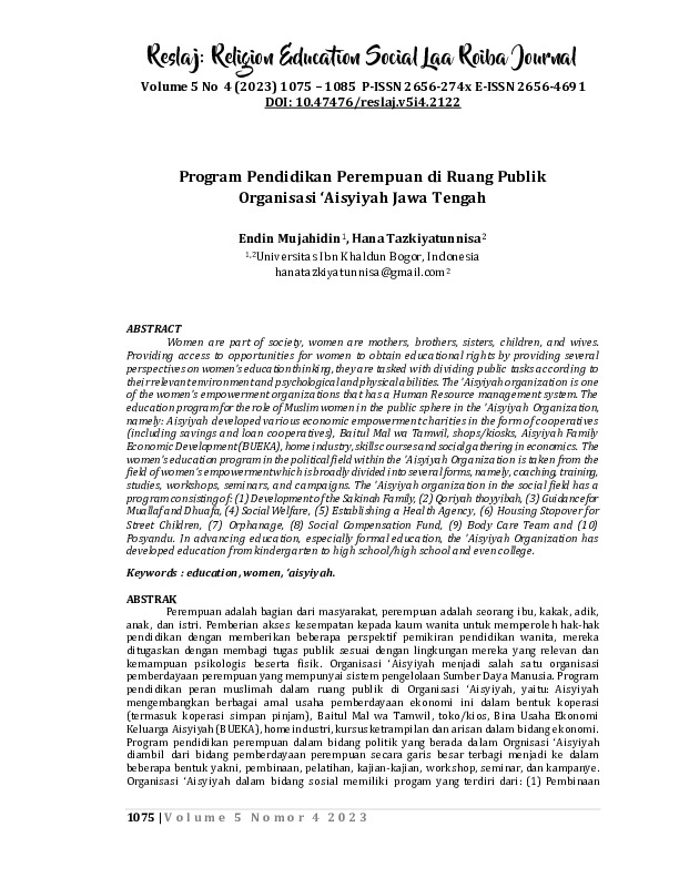 Program Pendidikan Perempuan Diruang Publik Organisasi ‘Aisyiyah Jawa.pdf