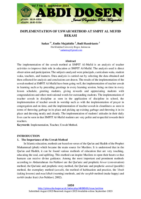 IMPLEMENTATION OF USWAH METHOD AT SMPIT AL MUFID BEKASI.pdf