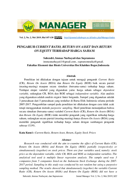 Pengaruh Current Ratio, Return On Asset dan Return On Equity Terhadap Harga Saham.pdf