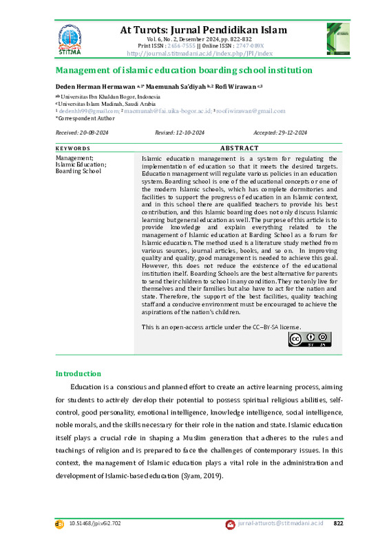 Management of islamic education boarding school institution.pdf