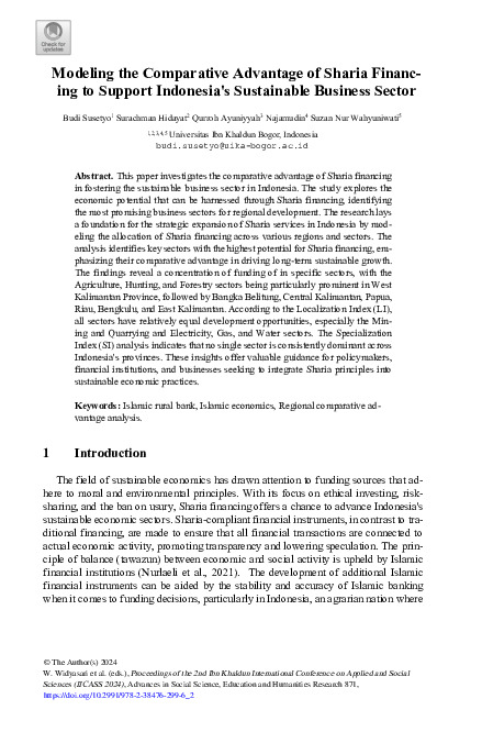 Modeling the Comparative Advantage of Sharia Financ-ing to Support Indonesia's Sustainable Business Sector.pdf