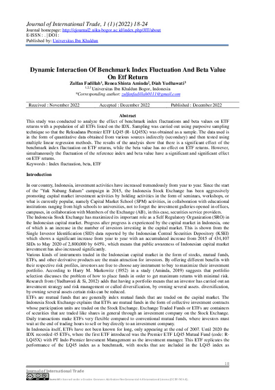 Dynamic Interaction Of Benchmark Index Fluctuation And Beta Value On Etf Return.pdf Dynamic Interaction Of Benchmark Index Fluctuation And Beta Value On Etf Return.pdf