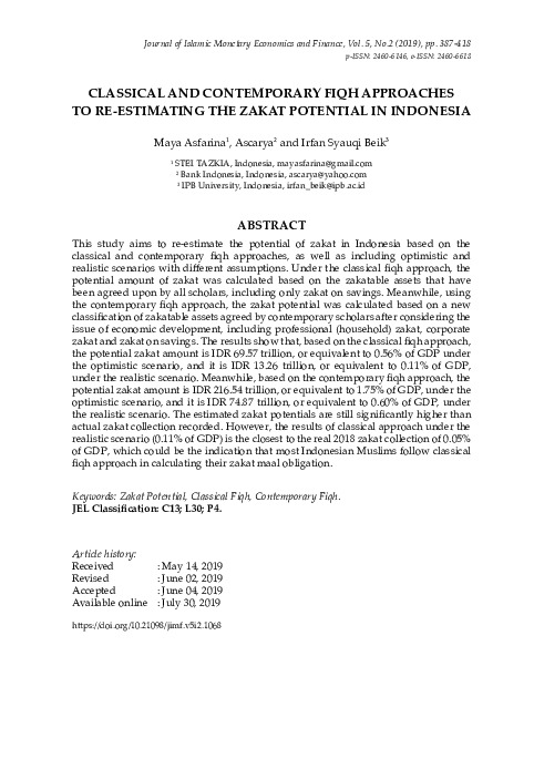 Classical and contemporary fiqh approaches to re-estimating the zakat potential in Indonesia.pdf Classical and contemporary fiqh approaches to re-estimating the zakat potential in Indonesia.pdf