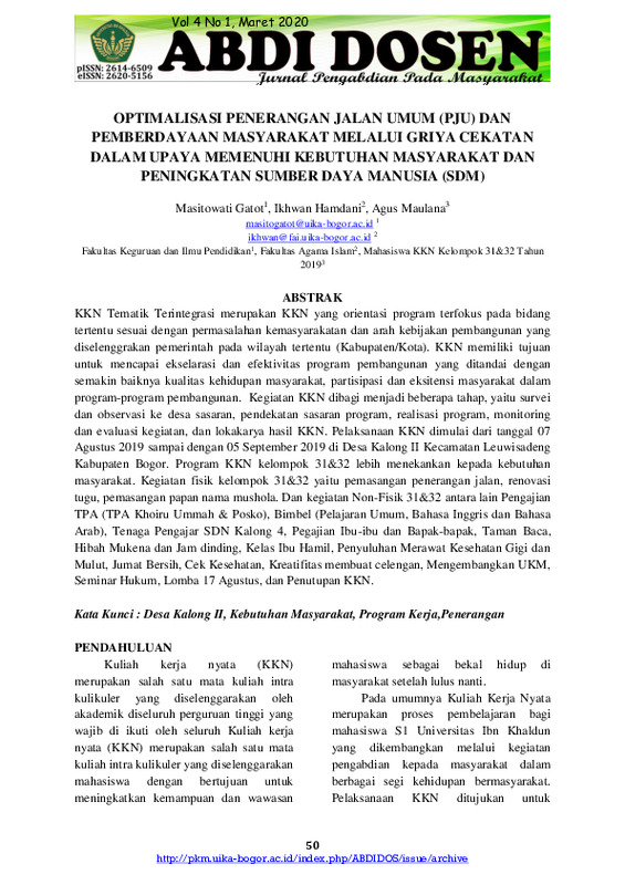 Optimalisasi Penerangan Jalan Umum (Pju) Dan Pemberdayaan Masyarakat Melalui Griya Cekatan Dalam Upaya Memenuhi Kebutuhan Masyarakat Dan Peningkatan Sumber Daya Manusia (SDM).pdf Optimalisasi Penerangan Jalan Umum (Pju) Dan Pemberdayaan Masyarakat Melalui Griya Cekatan Dalam Upaya Memenuhi Kebutuhan Masyarakat Dan Peningkatan Sumber Daya Manusia (SDM).pdf