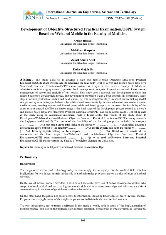 Development of Objective Structured Practical ExaminationOSPE System Based on Web and Mobile in the Faculty of Medicine.pdf