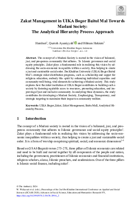 Zakat Management in UIKA Bogor Baitul Mal Towards Madani Society.pdf