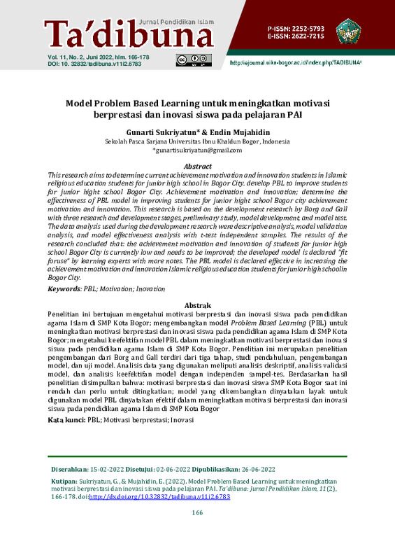 Model Problem Based Learning untuk meningkatkan motivasi berprestasi dan inovasi siswa pada pelajaran PAI.pdf Model Problem Based Learning untuk meningkatkan motivasi berprestasi dan inovasi siswa pada pelajaran PAI.pdf