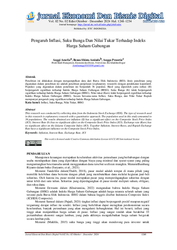 Pengaruh Inflasi, Suku Bunga Dan Nilai Tukar Terhadap Indeks Harga Saham Gabungan.pdf