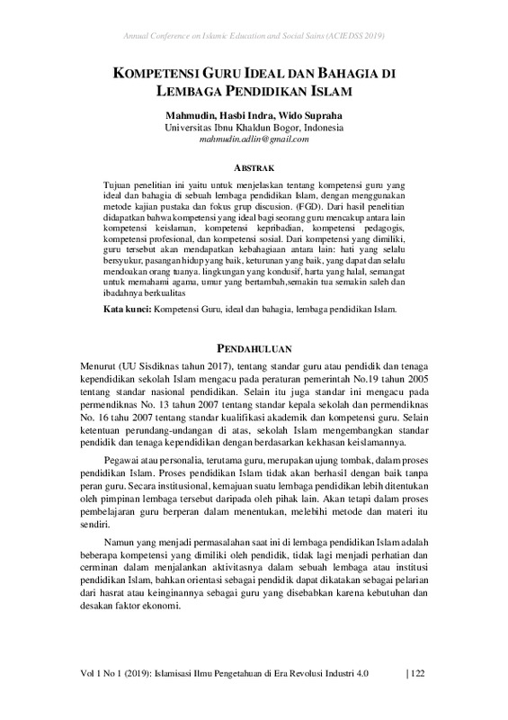 Kompetensi Guru Ideal dan Bahagia di Lembaga Pendidikan Islam.pdf Kompetensi Guru Ideal dan Bahagia di Lembaga Pendidikan Islam.pdf