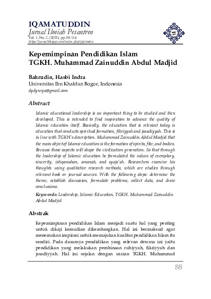 Kepemimpinan Pendidikan Islam TGKH. Muhammad Zainuddin Abdul Madjid.pdf Kepemimpinan Pendidikan Islam TGKH. Muhammad Zainuddin Abdul Madjid.pdf