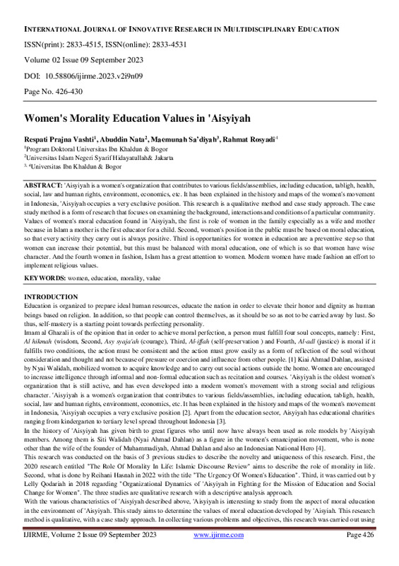 Women's Morality Education Values in'Aisyiyah.pdf