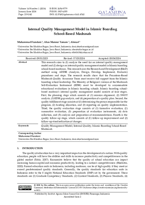 Internal Quality Management Model in Islamic Boarding School-Based Madrasah.pdf