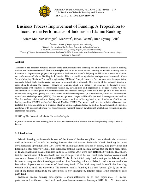 Business process improvement of funding a proposition to increase the performance of Indonesian Islamic banking.pdf
