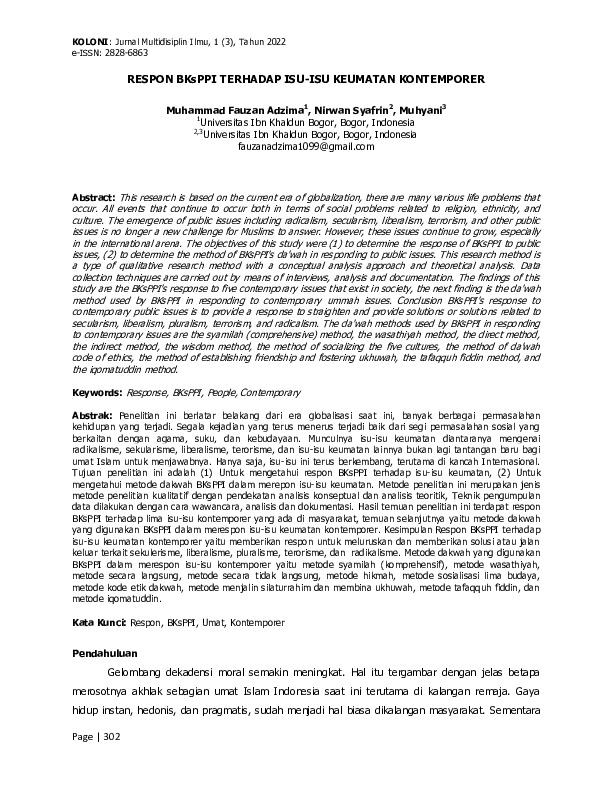 RESPON BKsPPI TERHADAP ISU-ISU KEUMATAN KONTEMPORER.pdf RESPON BKsPPI TERHADAP ISU-ISU KEUMATAN KONTEMPORER.pdf