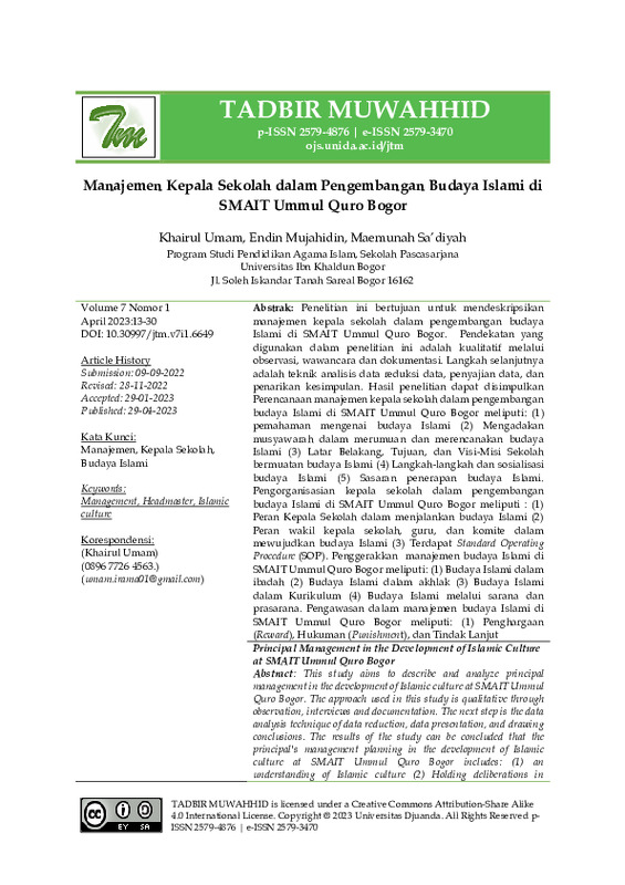 Manajemen Kepala Sekolah dalam Pengembangan Budaya Islami di SMAIT Ummul Quro Bogor.pdf