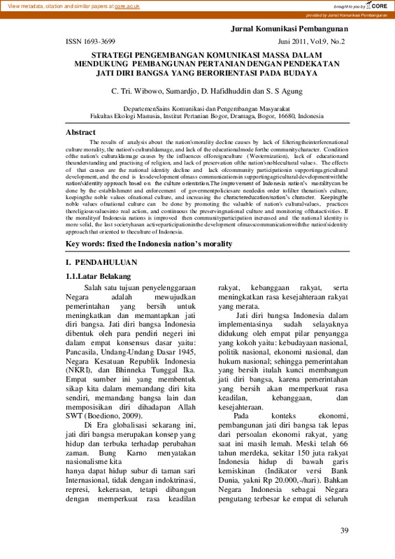 Strategi Pengembangan Komunikasi Massa dalam Mendukung Pembangunan Pertanian dengan Pendekatan Jati Diri Bangsa yang Berorientasi pada Budaya.pdf