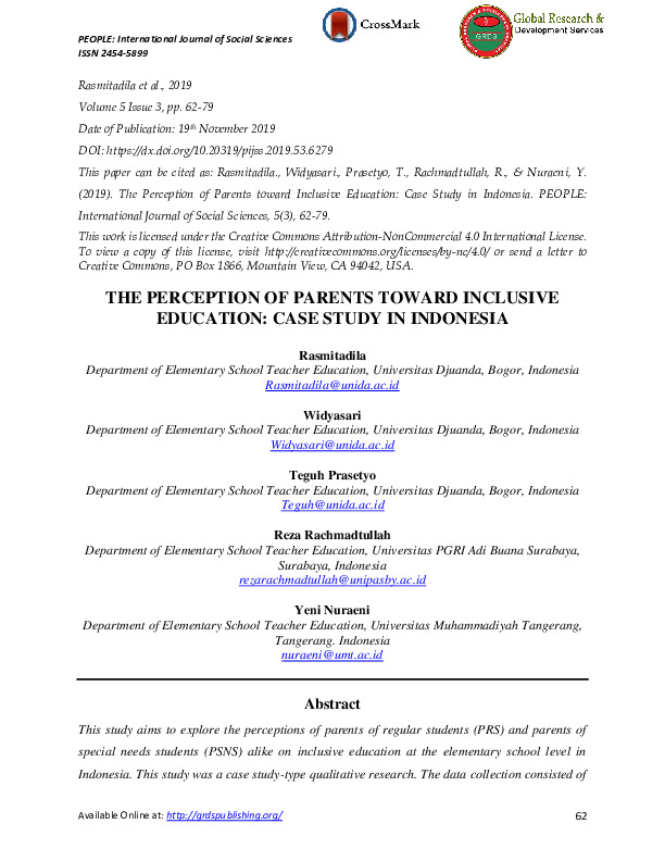 The perception of parents toward inclusive education Case study in Indonesia.pdf The perception of parents toward inclusive education Case study in Indonesia.pdf