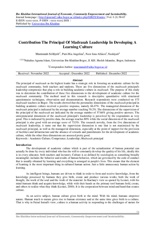 Contribution The Principal Of Madrasah Leadership In Developing A Learning Culture.pdf