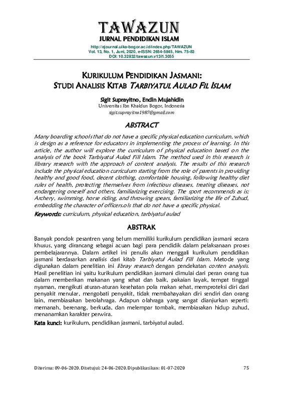 Kurikulum Pendidikan Jasmani Studi Analisis Kitab Tarbiyatul Aulad Fil Islam.pdf