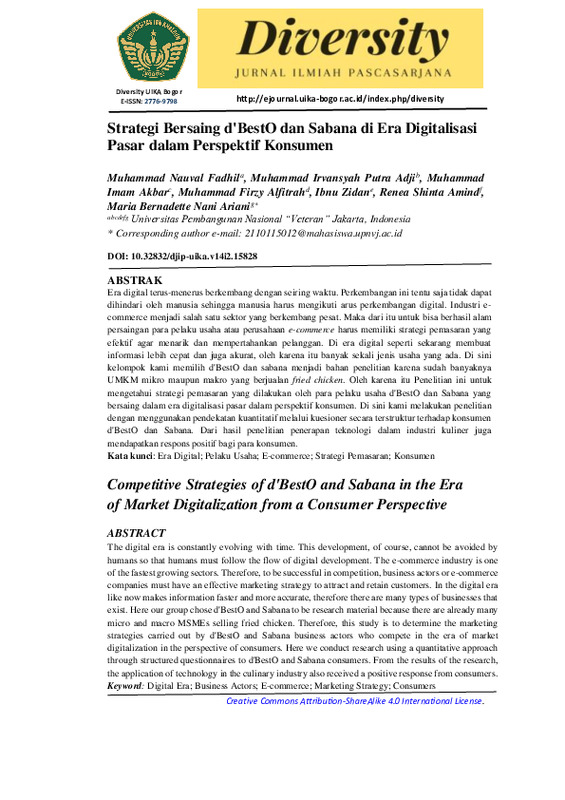 Strategi Bersaing d'BestO dan Sabana di Era Digitalisasi Pasar dalam Perspektif Konsumen.pdf Strategi Bersaing d'BestO dan Sabana di Era Digitalisasi Pasar dalam Perspektif Konsumen.pdf