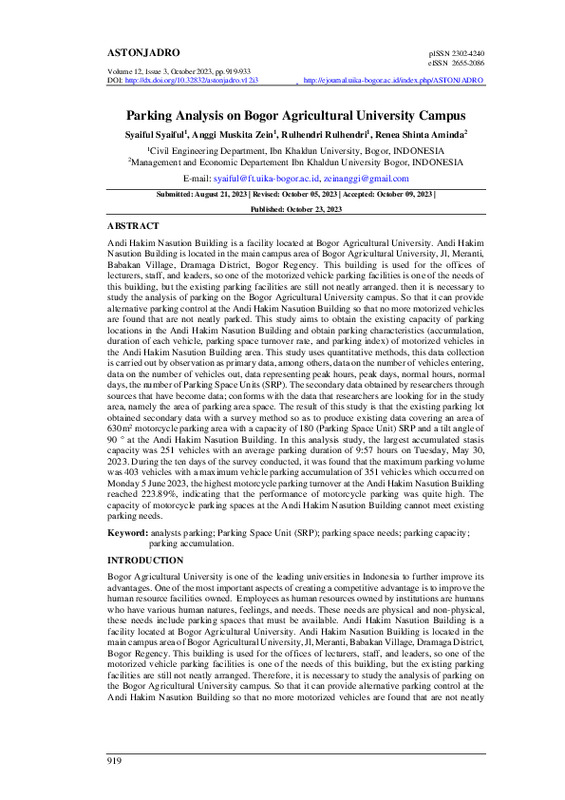 Parking Analysis on Bogor Agricultural University Campus.pdf