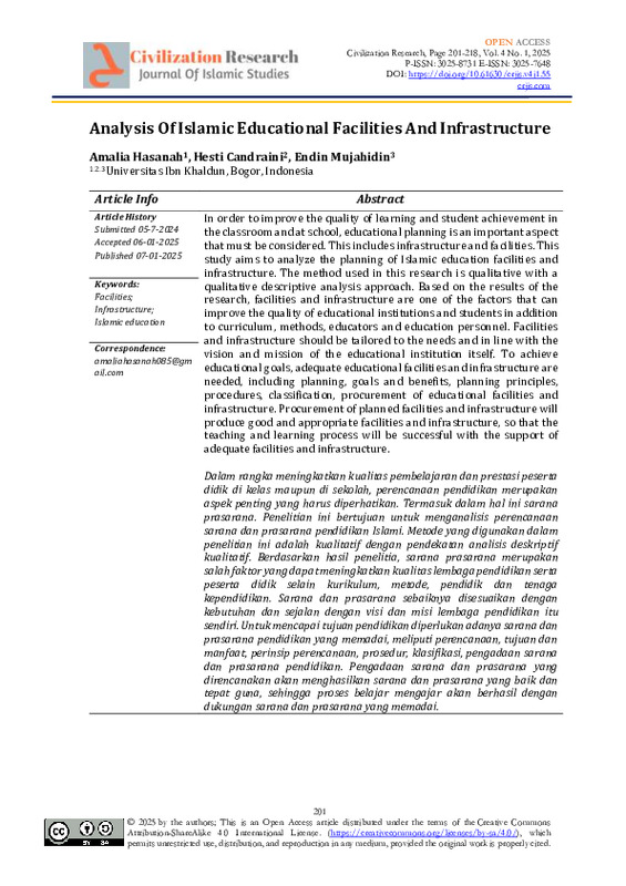 Analysis Of Islamic Educational Facilities And Infrastructure Analisis Perencanaan Sarana Dan Prasarana Pendidikan Islam.pdf