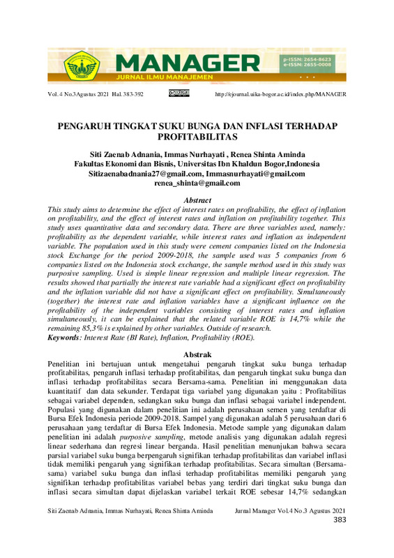 PENGARUH TINGKAT SUKU BUNGA DAN INFLASI TERHADAP PROFITABILITAS.pdf PENGARUH TINGKAT SUKU BUNGA DAN INFLASI TERHADAP PROFITABILITAS.pdf