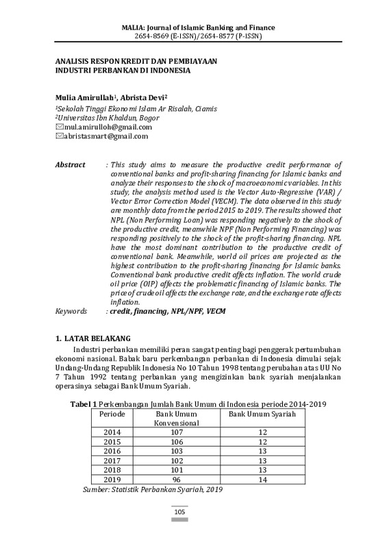 Analisis Respon Kredit Dan Pembiayaan Industri Perbankan Di Indonesia.pdf