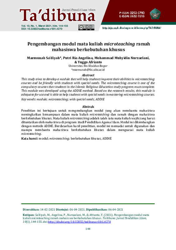 Pengembangan modul mata kuliah microteaching ramah mahasiswa berkebutuhan khusus.pdf Pengembangan modul mata kuliah microteaching ramah mahasiswa berkebutuhan khusus.pdf